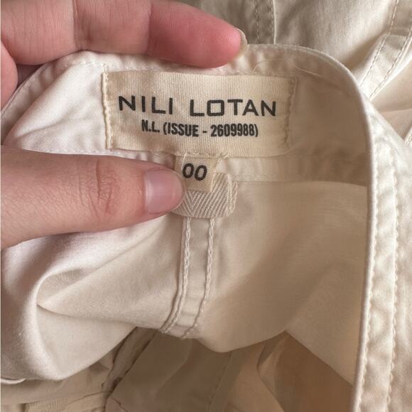 Nili Lotan Pleated Trouser Cream Pant 00 - Picture 4 of 8